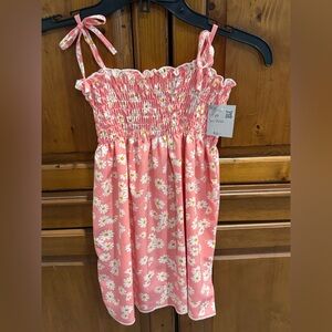 Pink Floral Smocked Dress